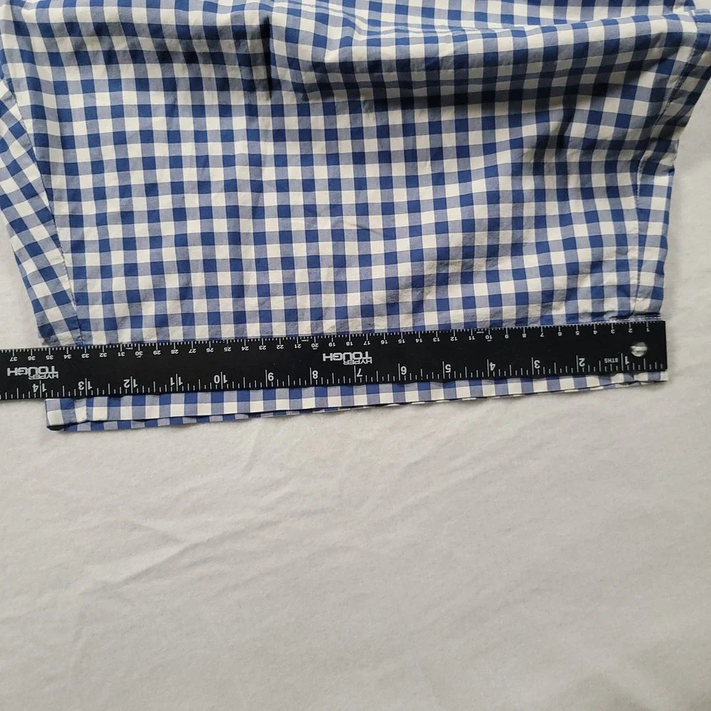 Polo Ralph Lauren Shorts Mens 46 Big Blue White Gingham Plaid‎ Cotton Classic